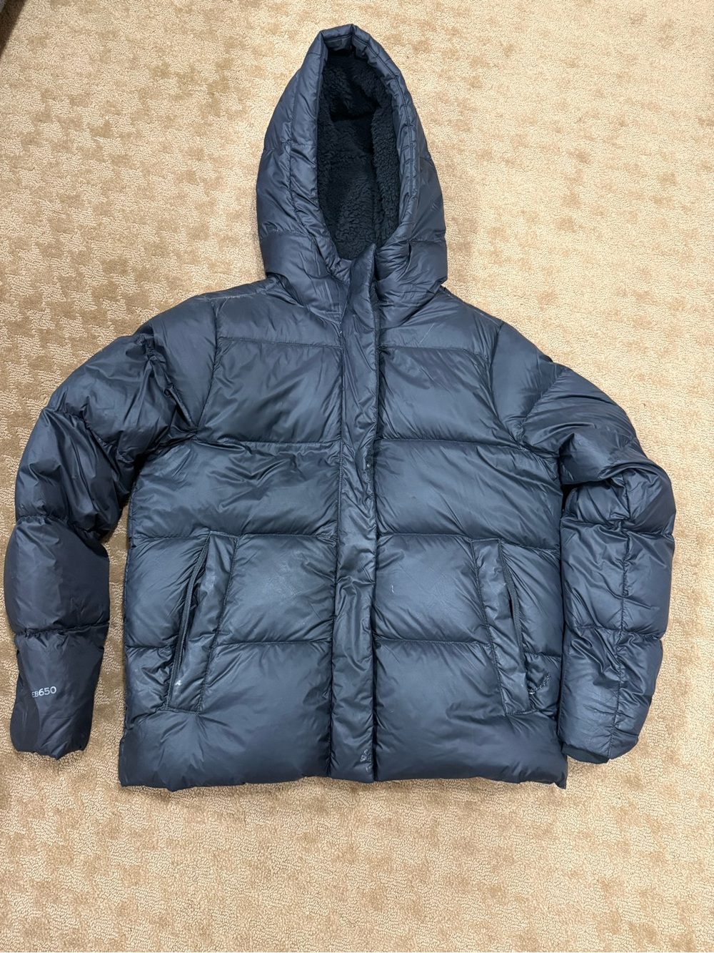 Eddie Bauer Navy Hooded Puffer Jacket